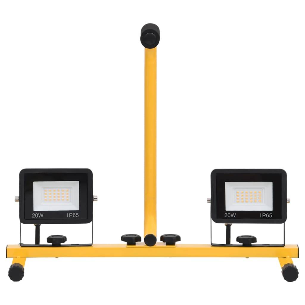 vidaXL LED-Fluter mit Handgriff 2x20 W Kaltweiß