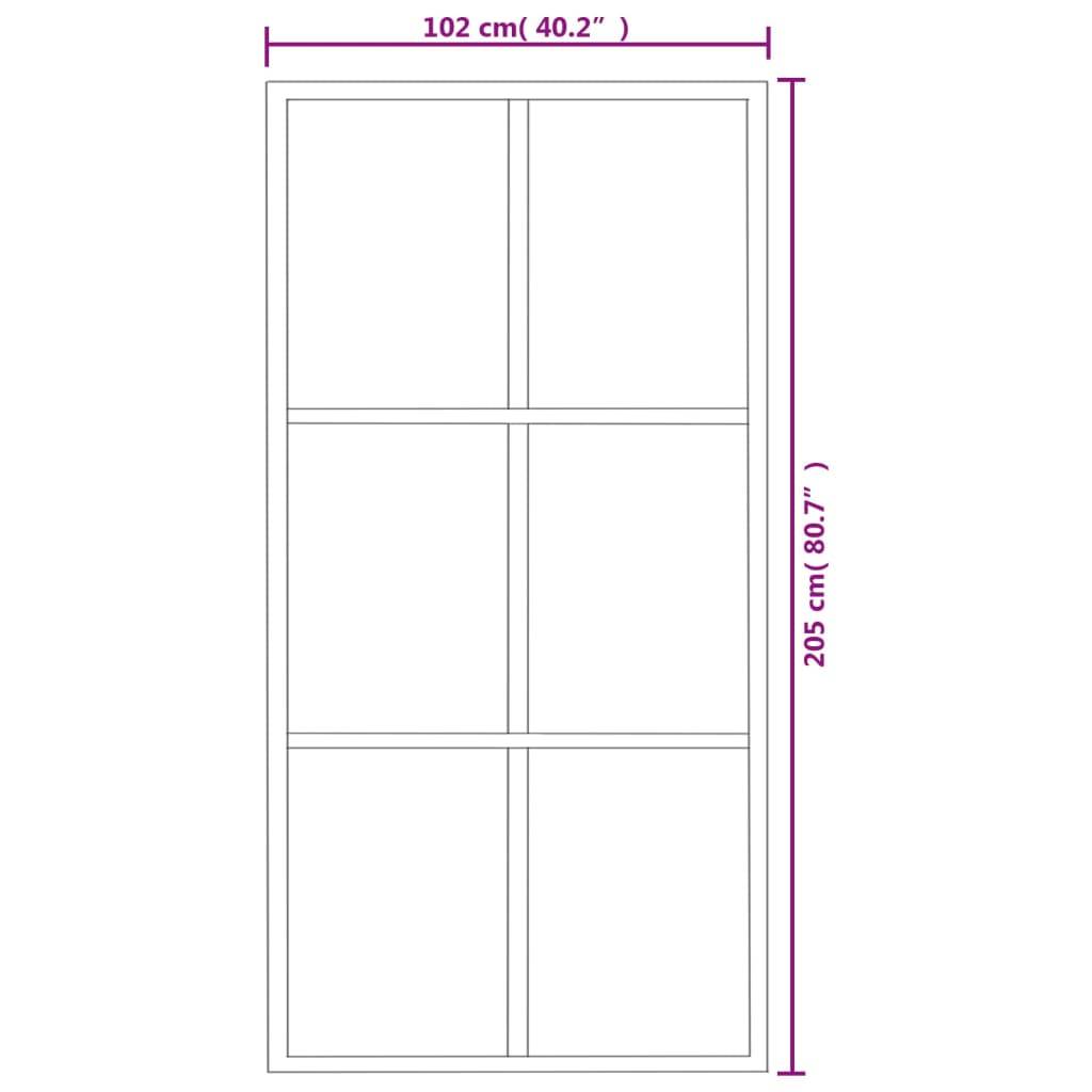vidaXL Schiebetür ESG-Glas und Aluminium 102x205 cm Schwarz