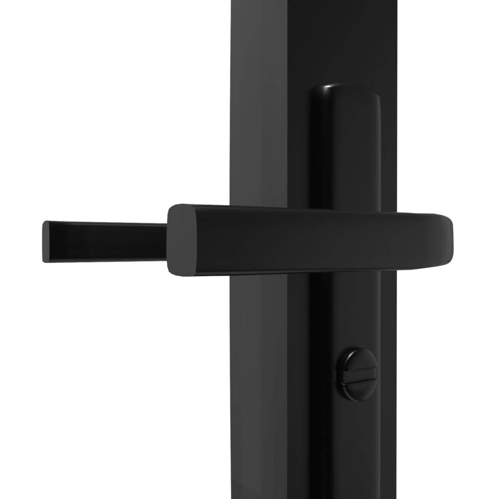 vidaXL Innentür ESG Glas und Aluminium 93x201,5 cm Schwarz