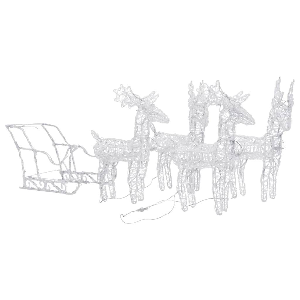 vidaXL Weihnachtsdekoration Rentiere & Schlitten 280x28x55 cm Acryl