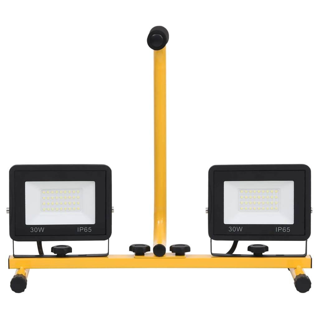 vidaXL LED-Fluter mit Handgriff 2x30 W Kaltweiß