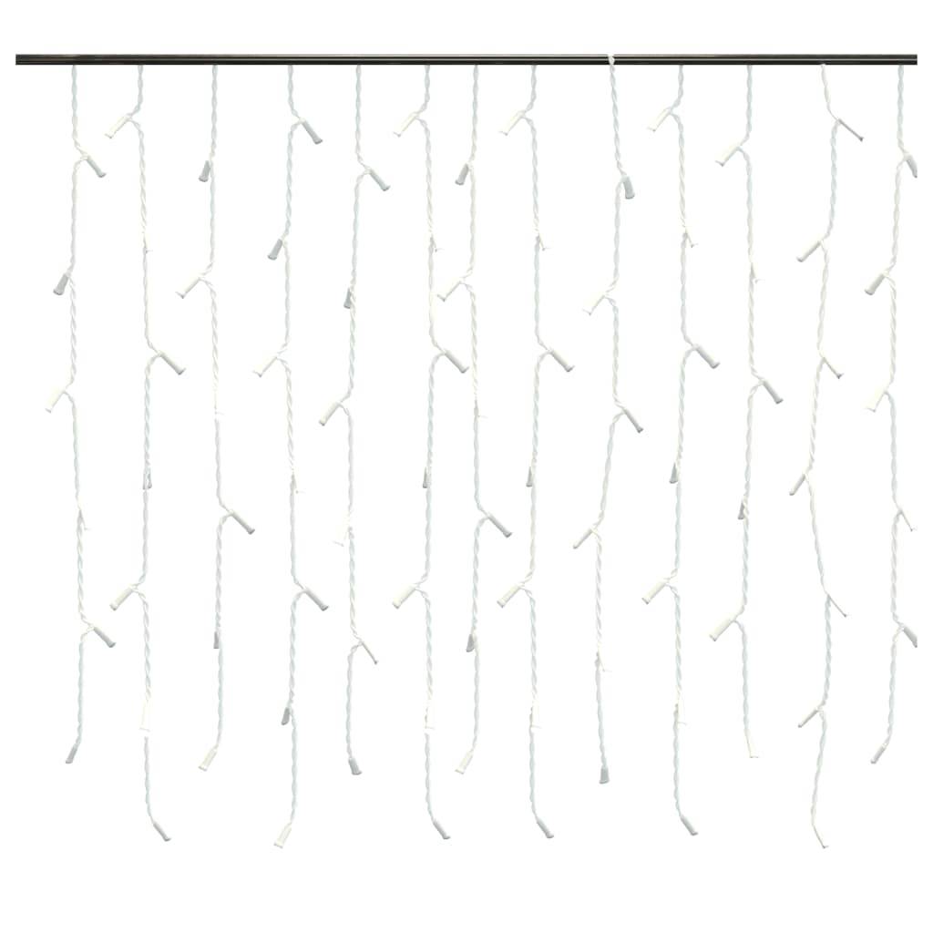 vidaXL Lichtervorhang LED Eiszapfen 10 m 400 LED Warmweiß 8 Funktionen