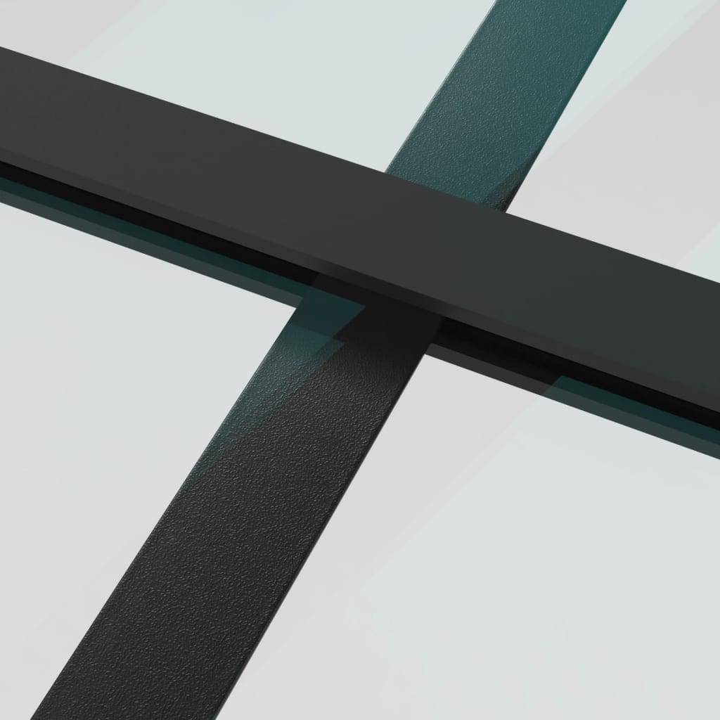 vidaXL Schiebetür ESG-Glas und Aluminium 102x205 cm Schwarz