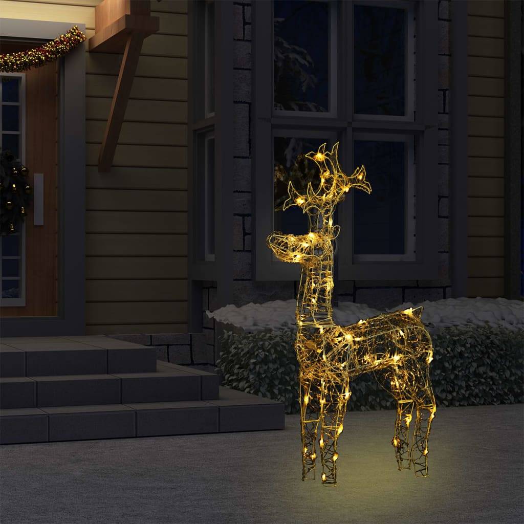 vidaXL LED-Rentier Weihnachtsdeko 90 LEDs 60x16x100 cm Acryl
