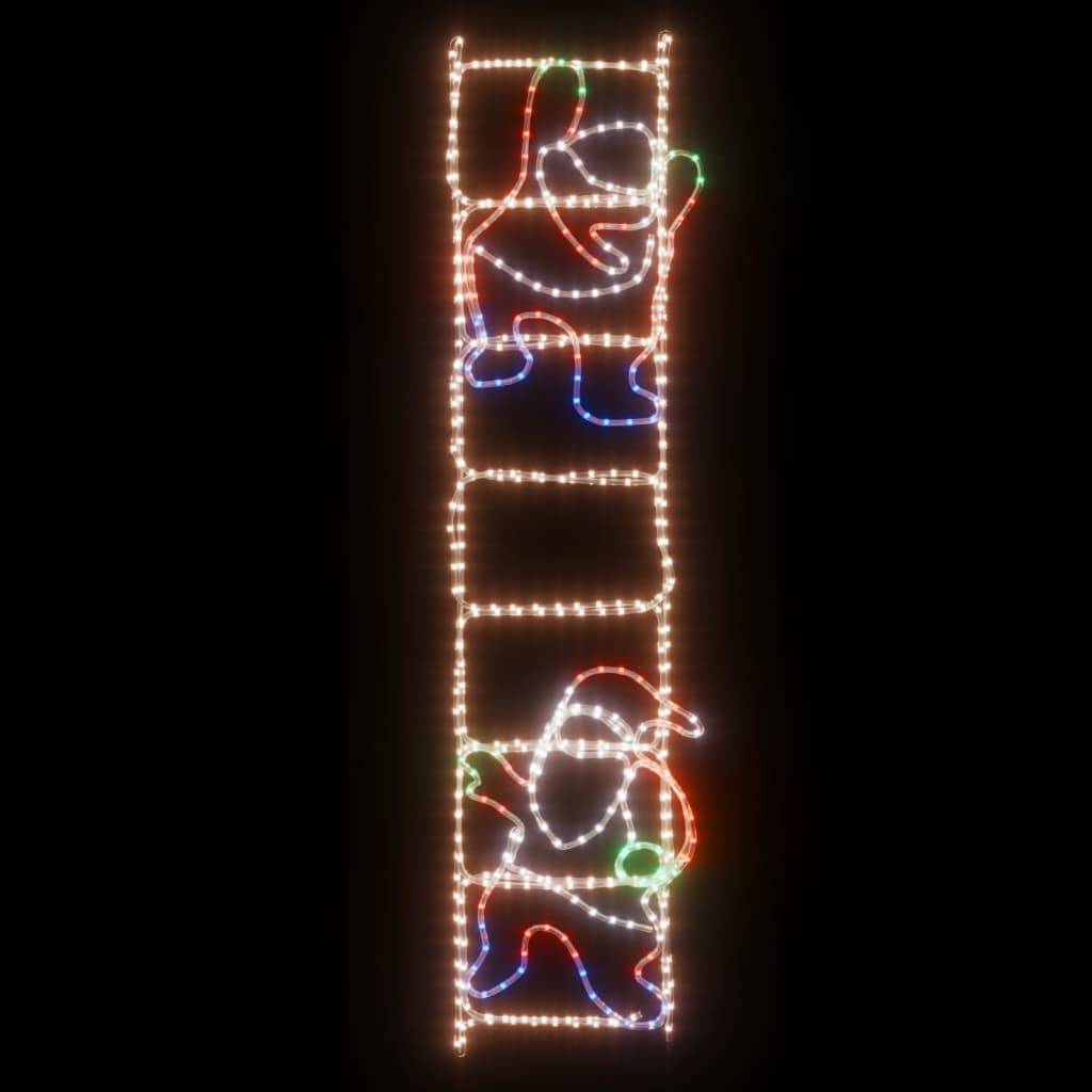 vidaXL LED-Silhouette Weihnachtsmann auf Leiter 552 LEDs 50x200 cm