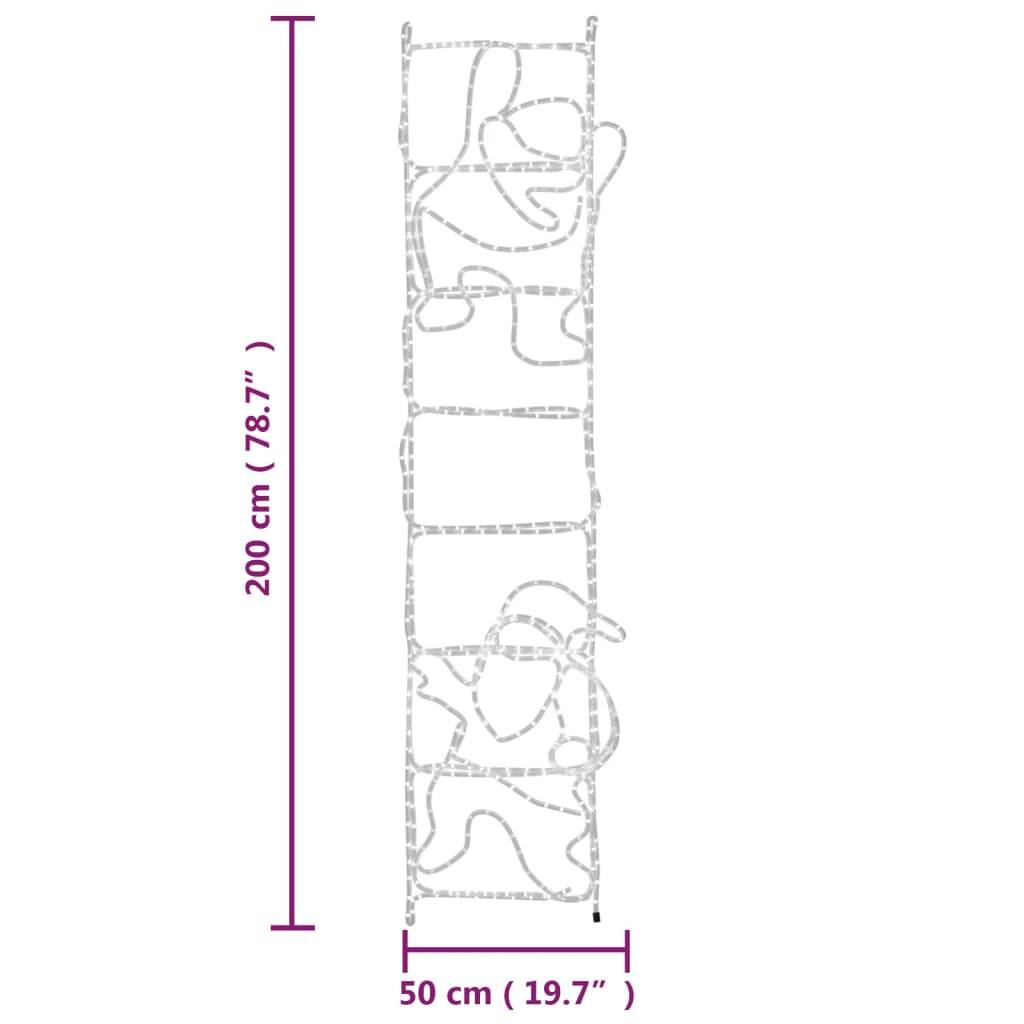 vidaXL LED-Silhouette Weihnachtsmann auf Leiter 552 LEDs 50x200 cm