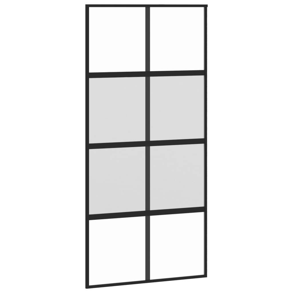 vidaXL Schiebetür Schwarz 102,5x205 cm Hartglas und Aluminium