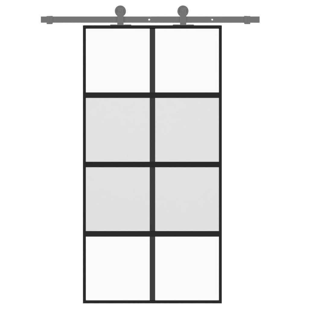 vidaXL Schiebetür Schwarz 102,5x205 cm Hartglas und Aluminium