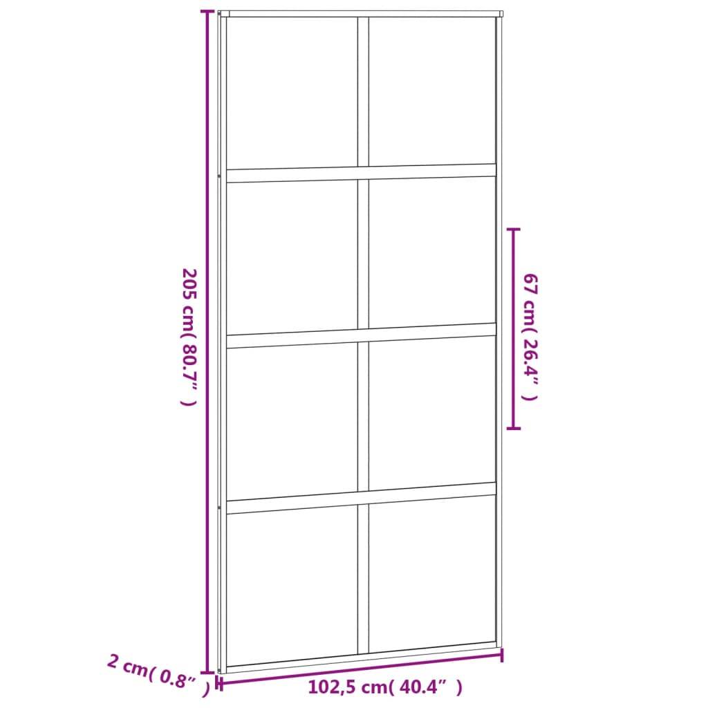 vidaXL Schiebetür Schwarz 102,5x205 cm Hartglas und Aluminium