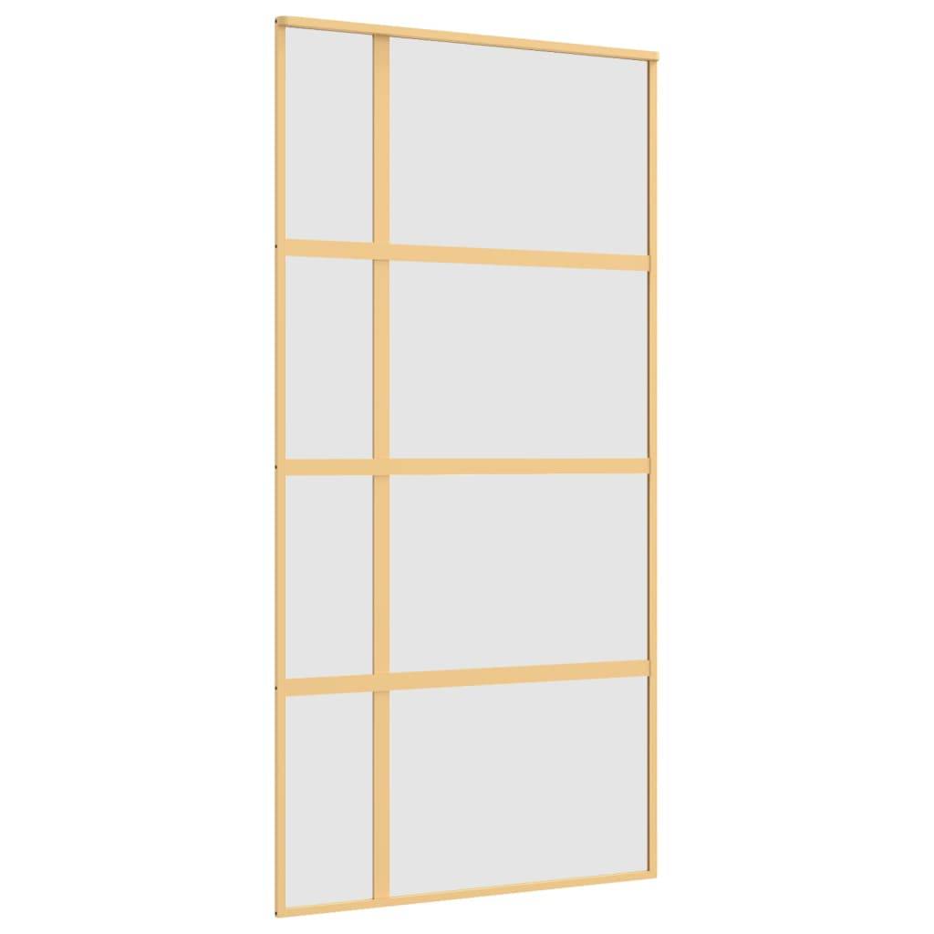 vidaXL Schiebetür Golden 102,5x205 cm Matt ESG-Glas und Aluminium