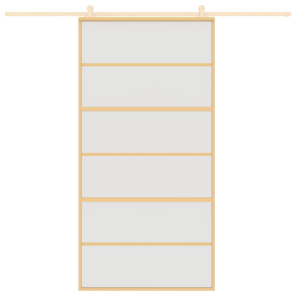 vidaXL Schiebetür Golden 102,5x205 cm Matt ESG-Glas und Aluminium