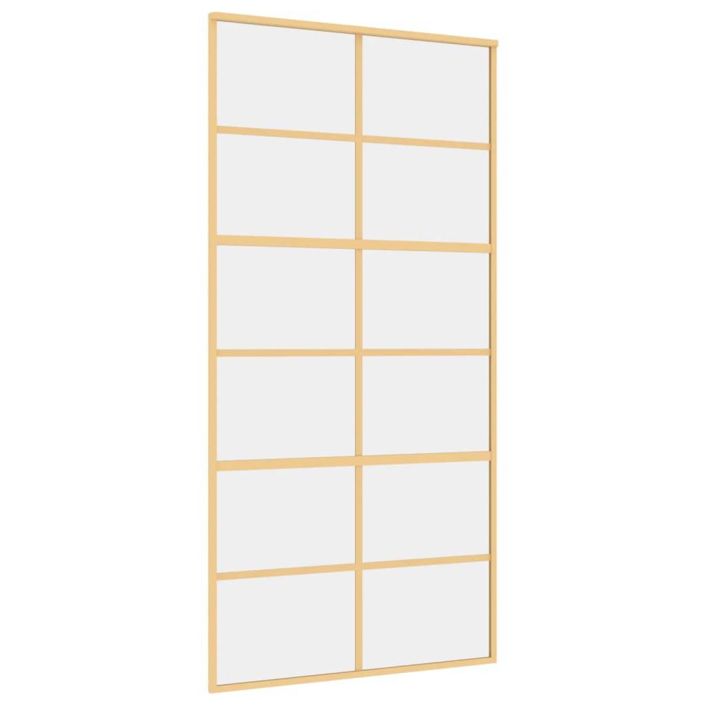 vidaXL Schiebetür Golden 102,5x205 cm ESG-Klarglas und Aluminium