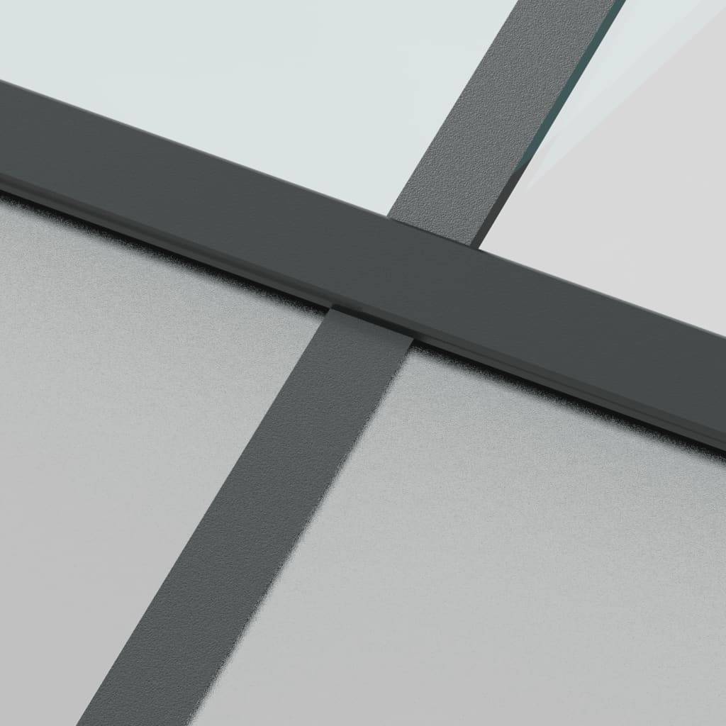 vidaXL Schiebetür Schwarz 76x205 cm Hartglas und Aluminium