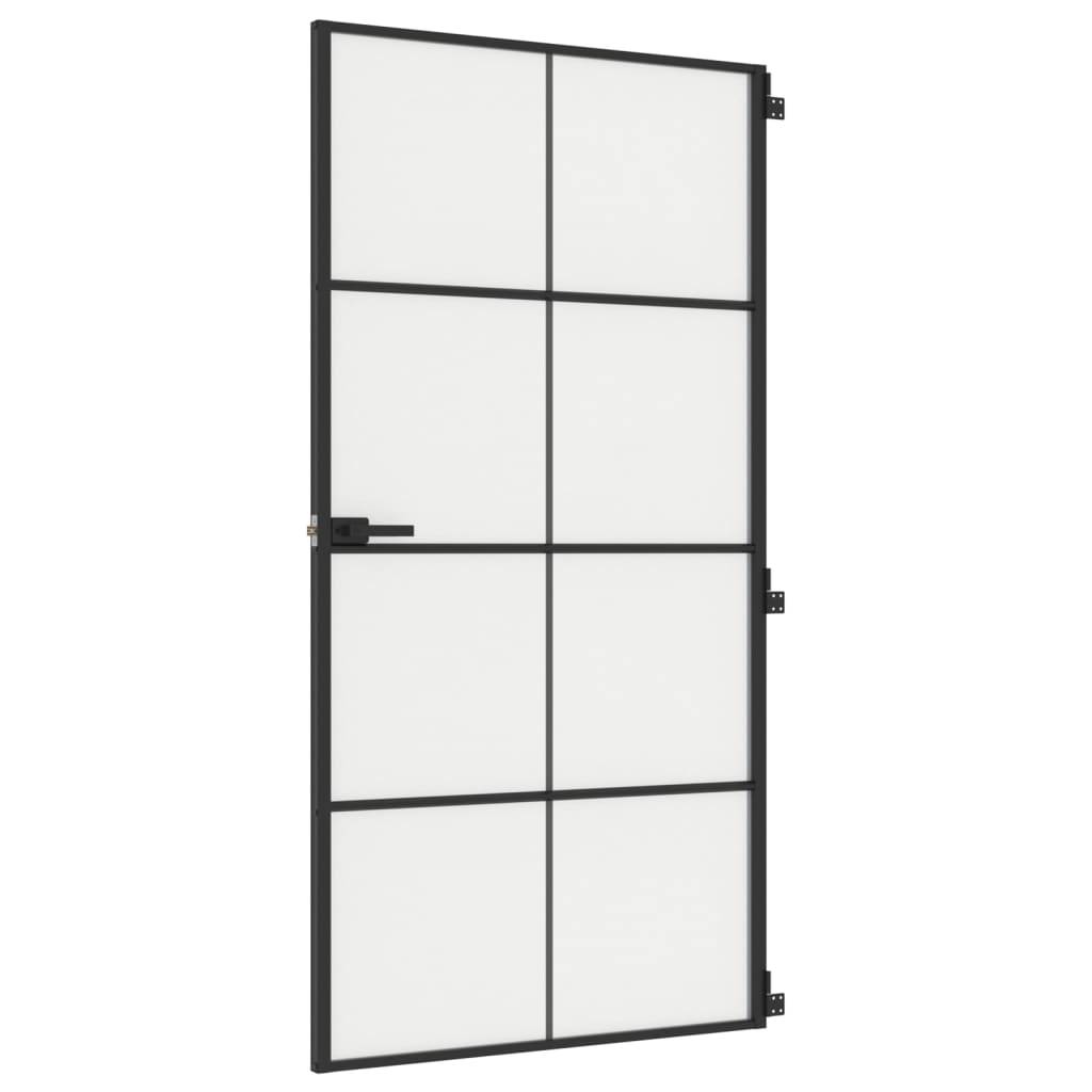 vidaXL Innentür Schlank Schwarz 102,5x201,5 cm Hartglas & Aluminium