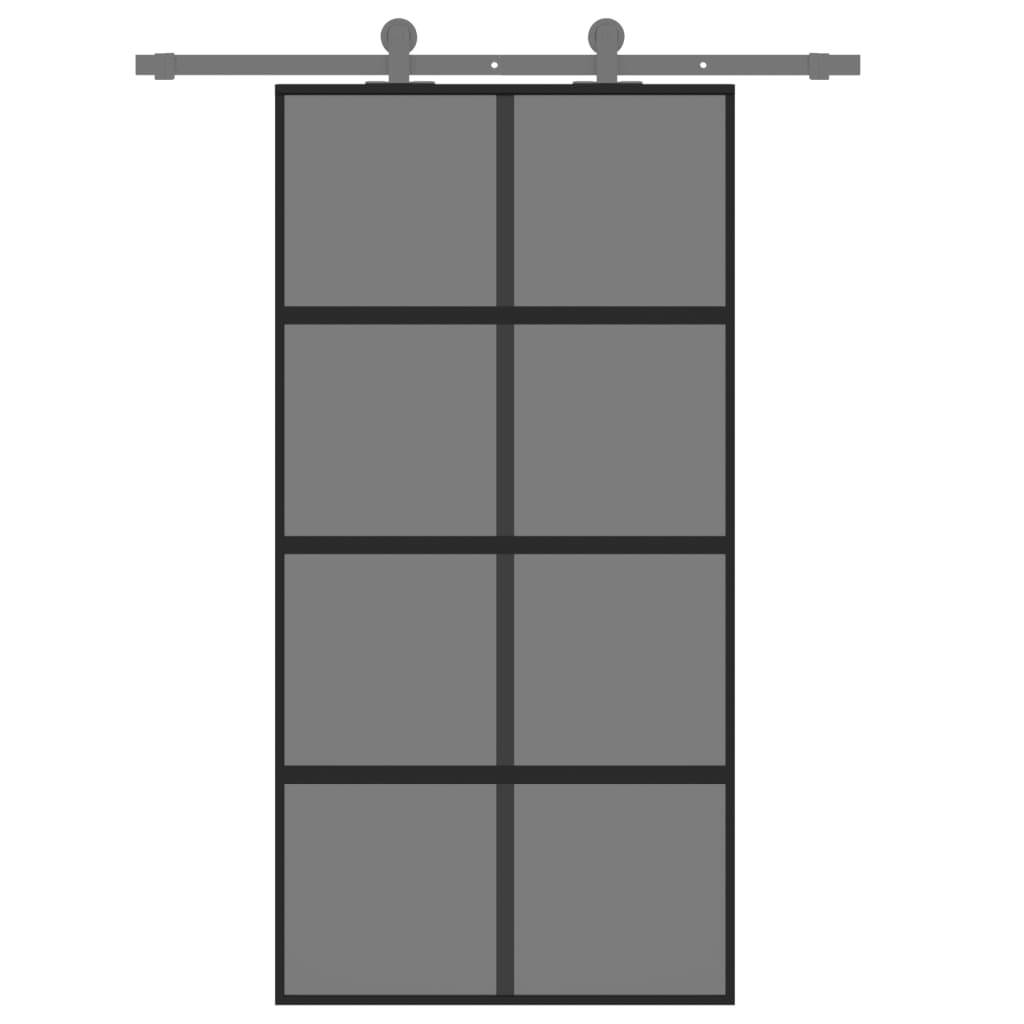 vidaXL Schiebetür Schwarz 102,5x205 cm Hartglas und Aluminium