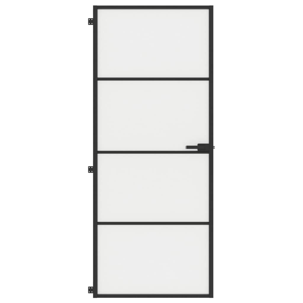 vidaXL Innentür Schlank Schwarz 83x201,5 cm Hartglas & Aluminium