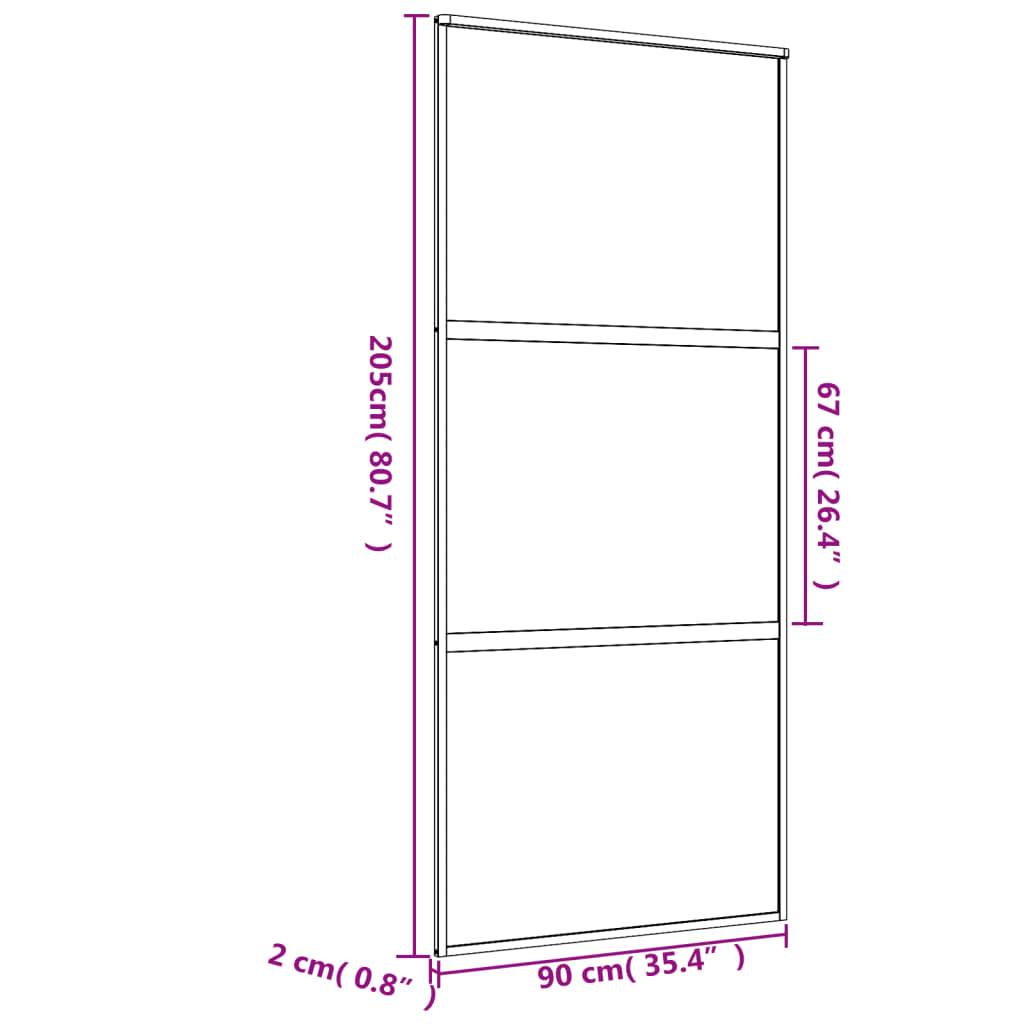 vidaXL Schiebetür Golden 90x205 cm ESG-Klarglas und Aluminium
