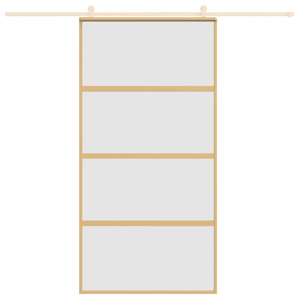 vidaXL Schiebetür Golden 102,5x205 cm Matt ESG-Glas und Aluminium