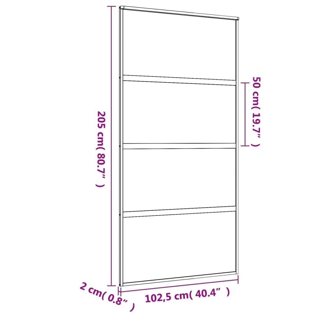 vidaXL Schiebetür Golden 102,5x205 cm Matt ESG-Glas und Aluminium