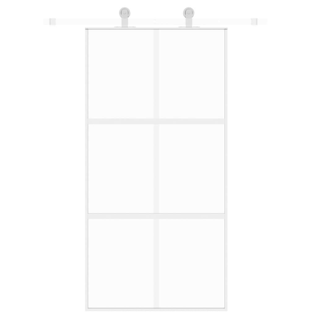 vidaXL Schiebetür Weiß 102,5x205 cm Hartglas und Aluminium