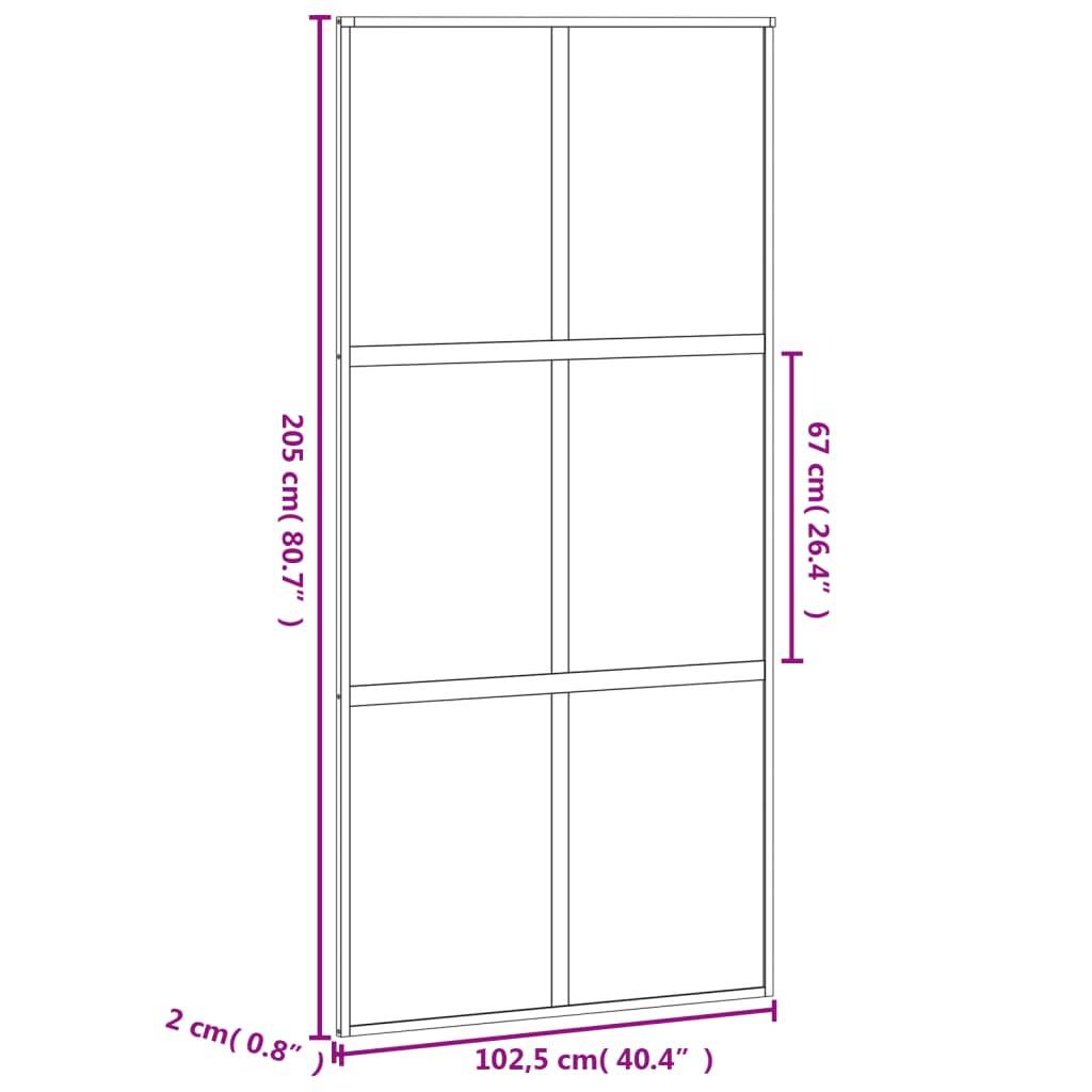 vidaXL Schiebetür Weiß 102,5x205 cm Hartglas und Aluminium