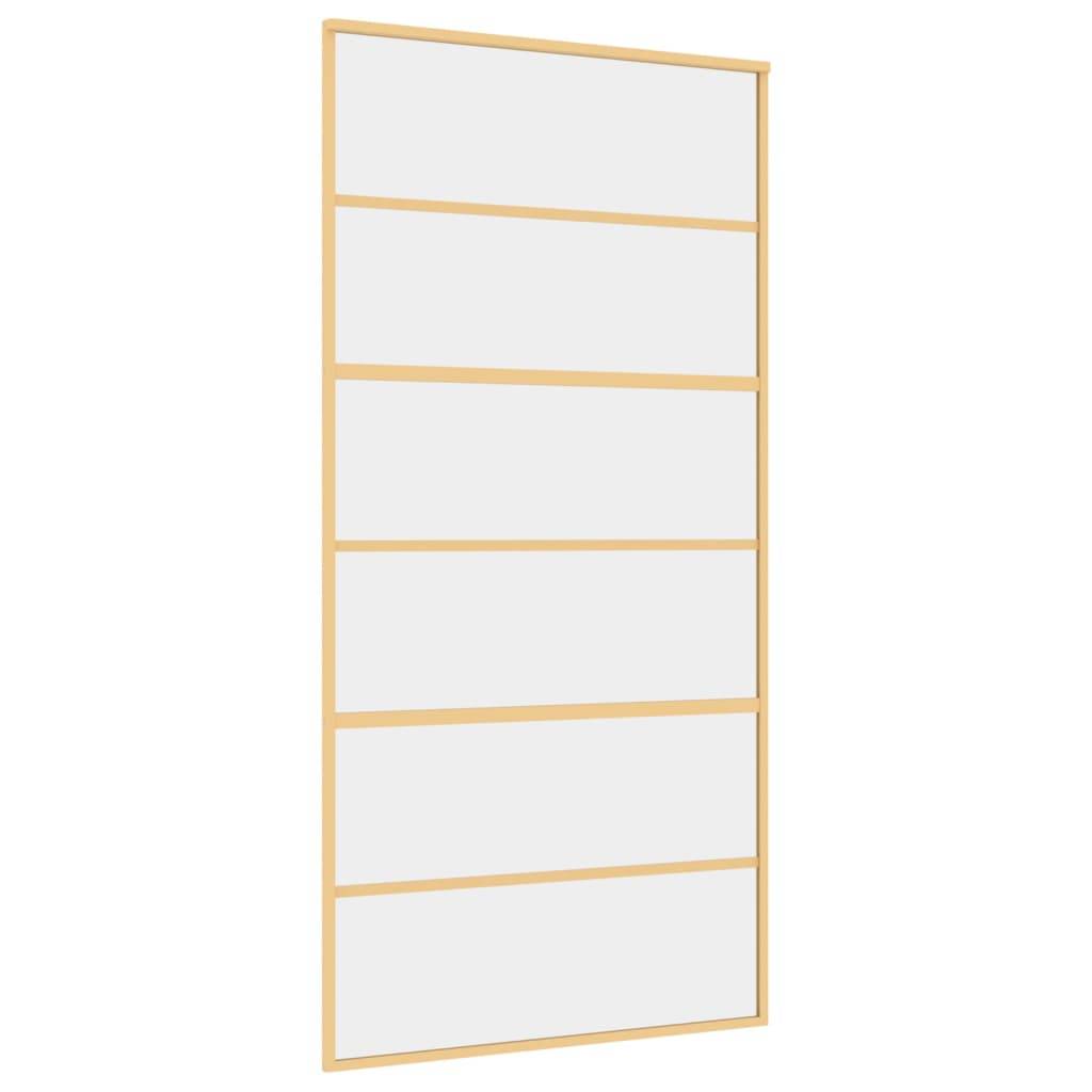 vidaXL Schiebetür Golden 102,5x205 cm ESG-Klarglas und Aluminium