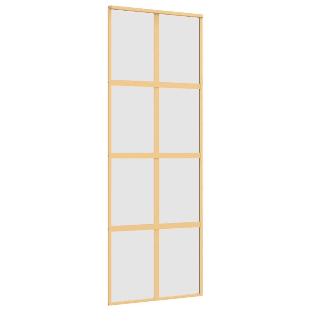 vidaXL Schiebetür Golden 76x205 cm Matt ESG-Glas und Aluminium
