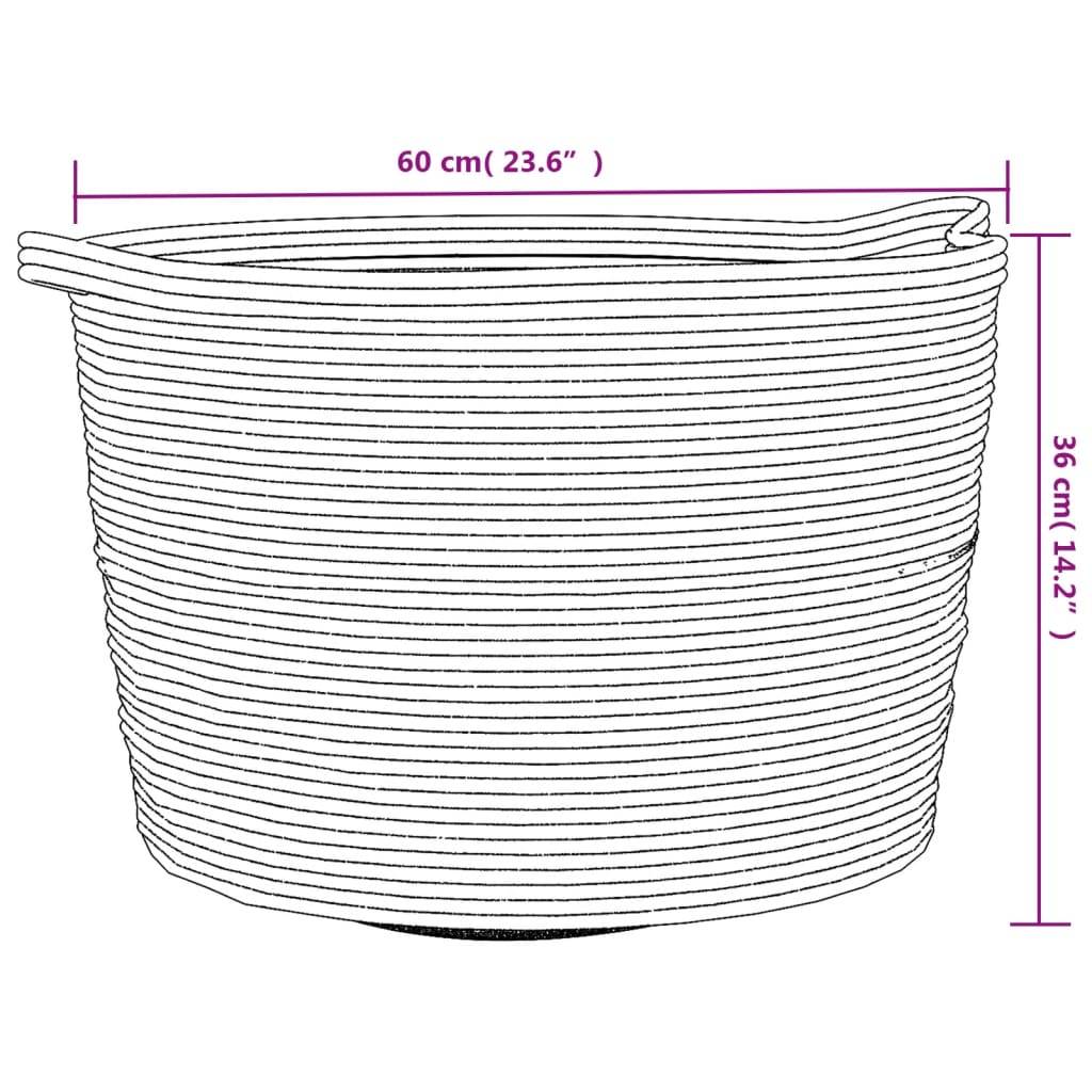 vidaXL Wäschekorb Beige und Weiß Ø60x36 cm Baumwolle