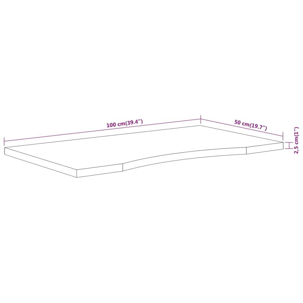 vidaXL Schreibtischplatte 100x50x2,5 cm Rechteckig Massivholz Akazie