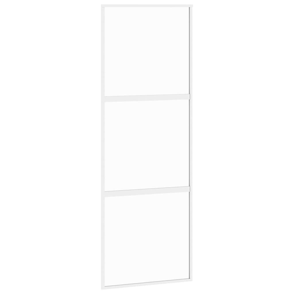 vidaXL Schiebetür Weiß 76x205 cm Hartglas und Aluminium