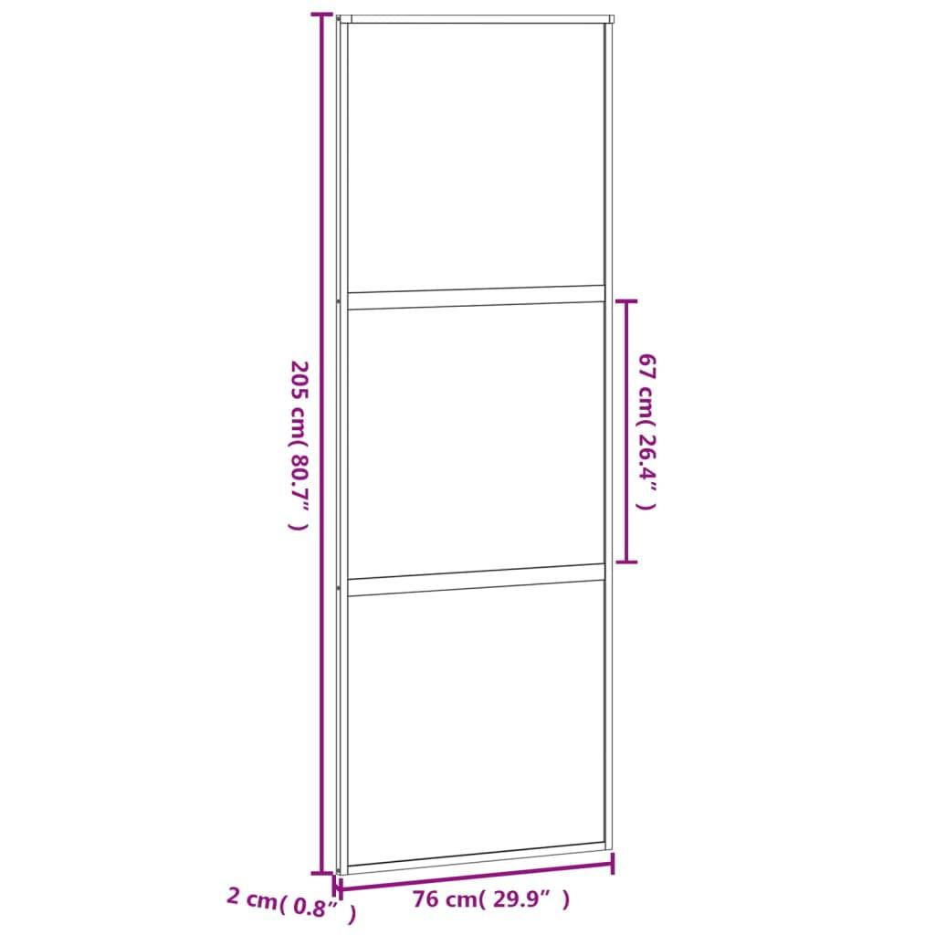 vidaXL Schiebetür Weiß 76x205 cm Hartglas und Aluminium