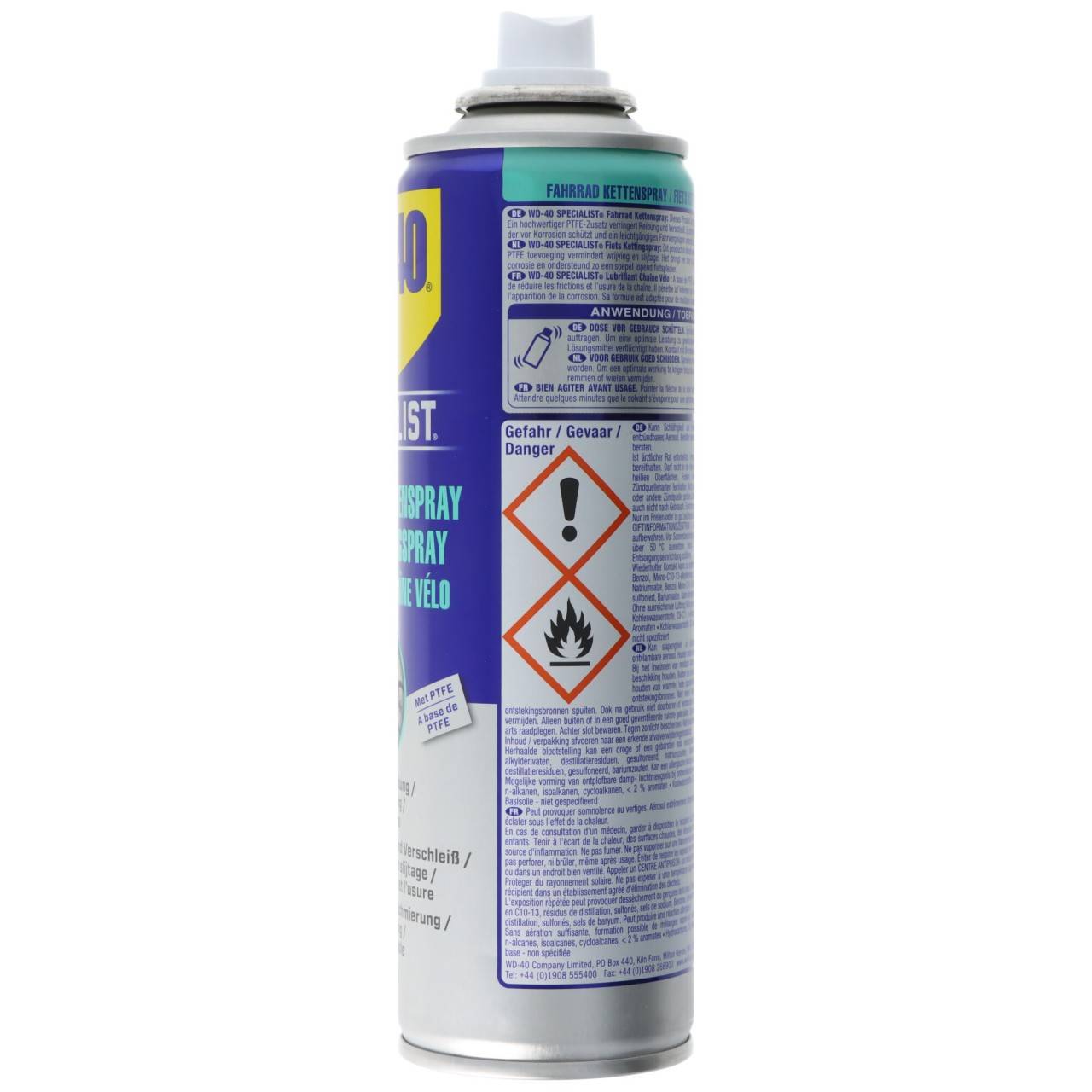 WD-40 Fahrrad Kettenspray, verhindert Rost und Verschleiß, langanhaltende Schmierung, Allwetter, 250ml