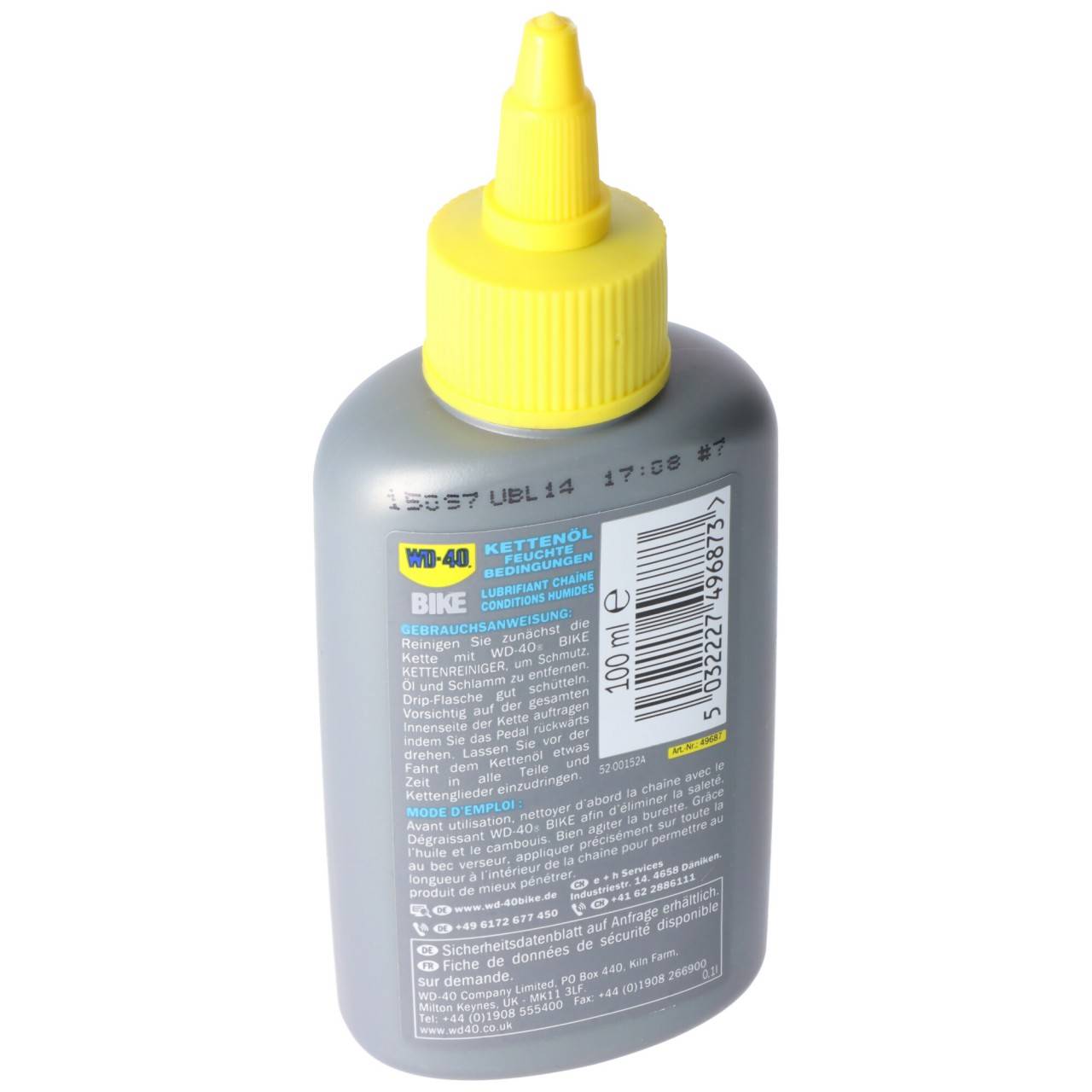 WD-40 BIKE Kettenöl, Fahrradketten Öl für feuchte Bedinungen, WD-40 WET, Korrosionsschutz bei Nässe und Schlamm
