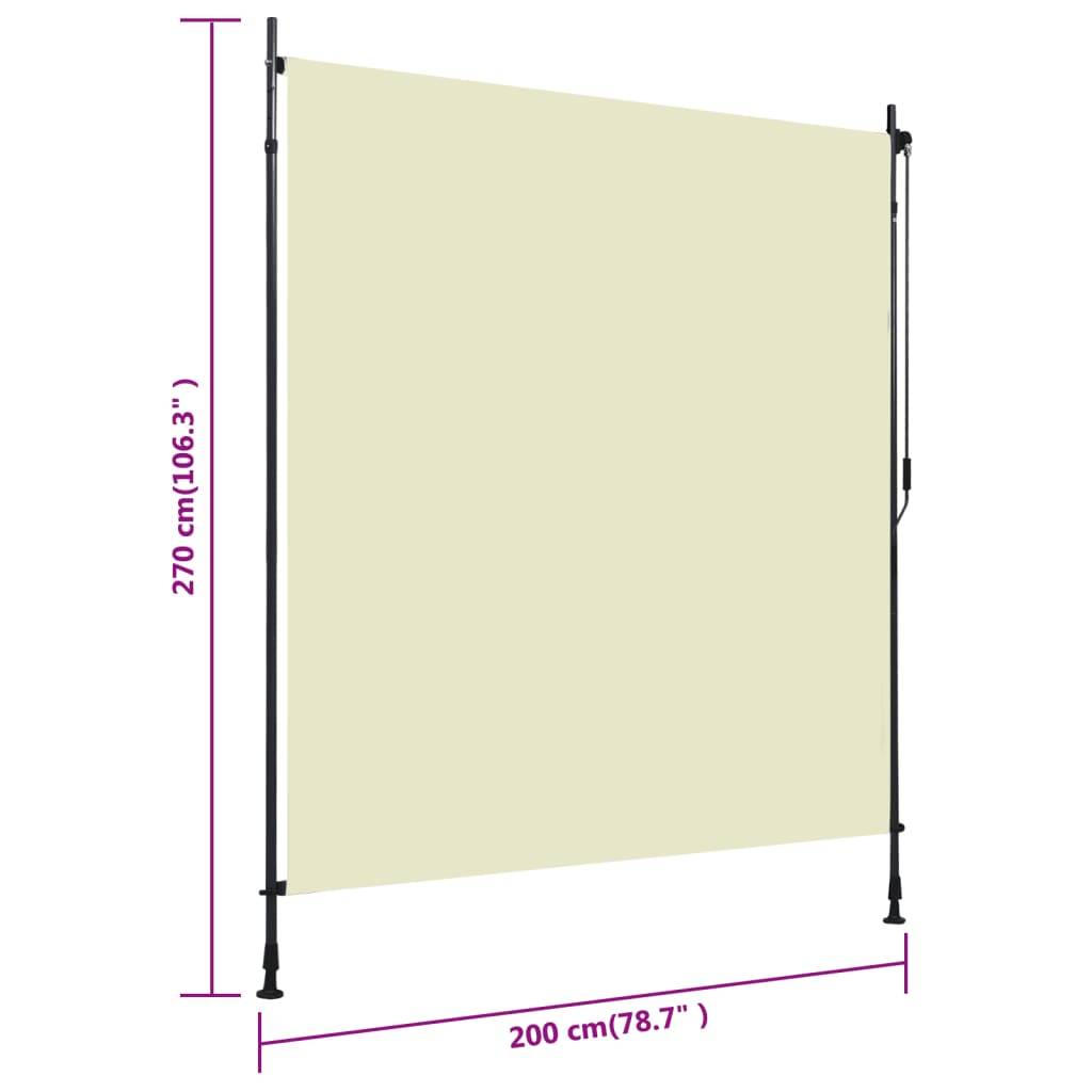 vidaXL Außenrollo 200 x 270 cm Creme
