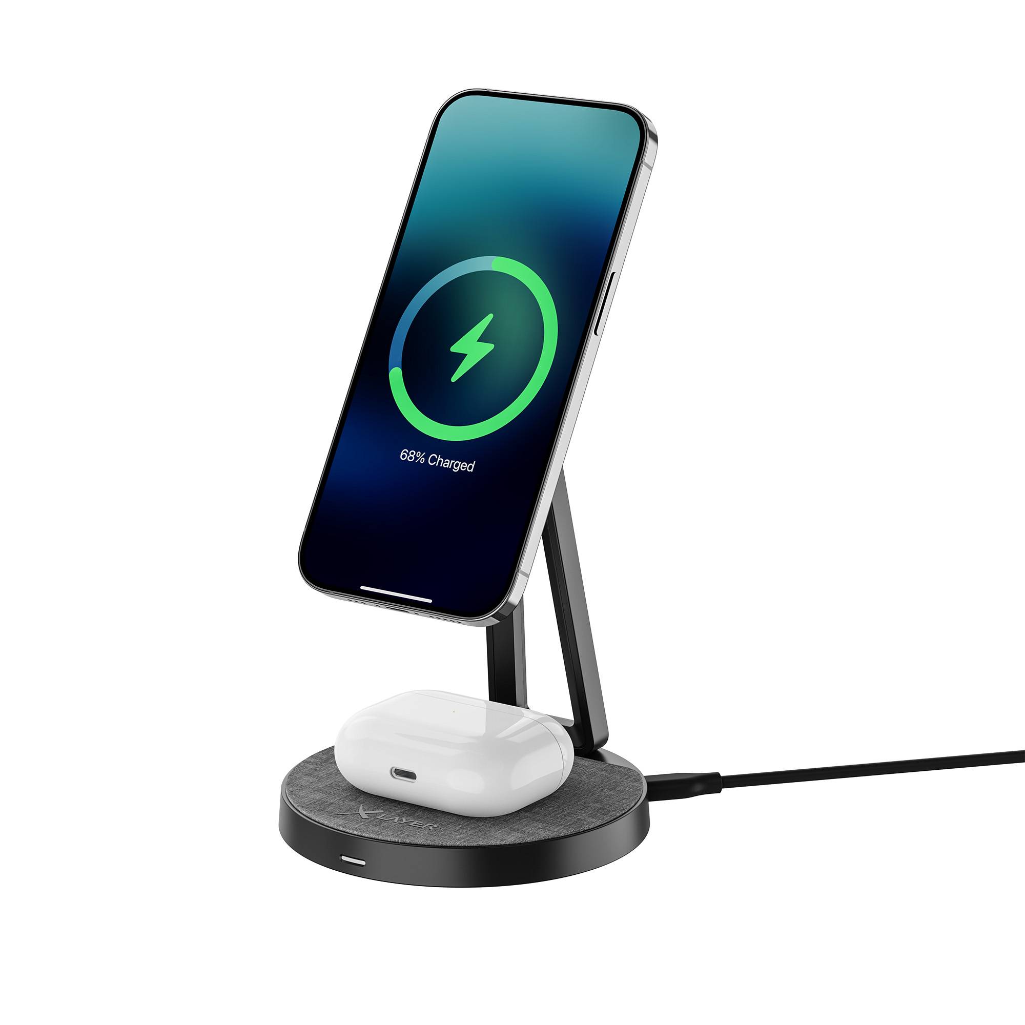 XLayer MagFix Pro 2 in 1 Ladestation 15W Black