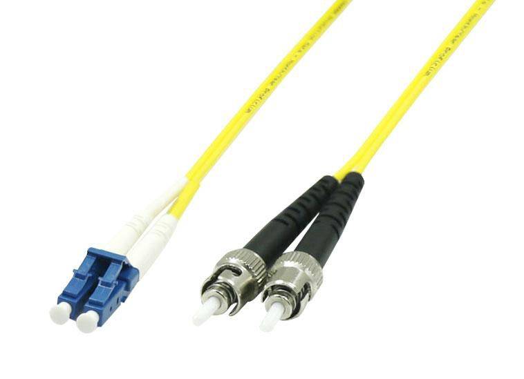 MicroConnect LC/UPC-ST/UPC 1m OS2 SM Duplex LSZH OD: 2mm, 0.3db Yellow