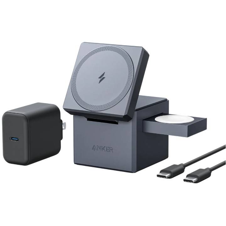 ANKER INNOVATIONS - Anker 3-in-1 Cube - Kabelloses Ladegerät - mit MagSafe + AC-Netzteil