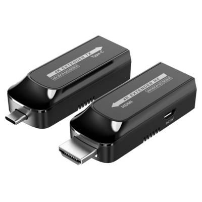 Techly USB-C auf HDMI 4k 120Hz Extender, über Cat.6/6A/7-Kabel 60m Multimedia Extender