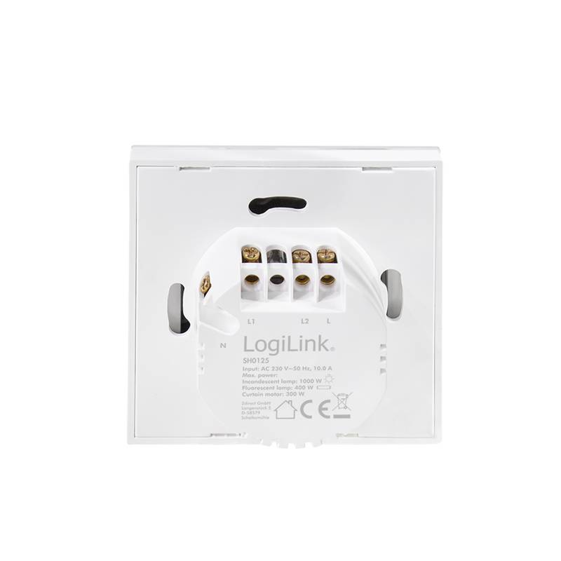 LogiLink Wi-Fi Smart Wandschalter 2-fach, Tuya kompatibel