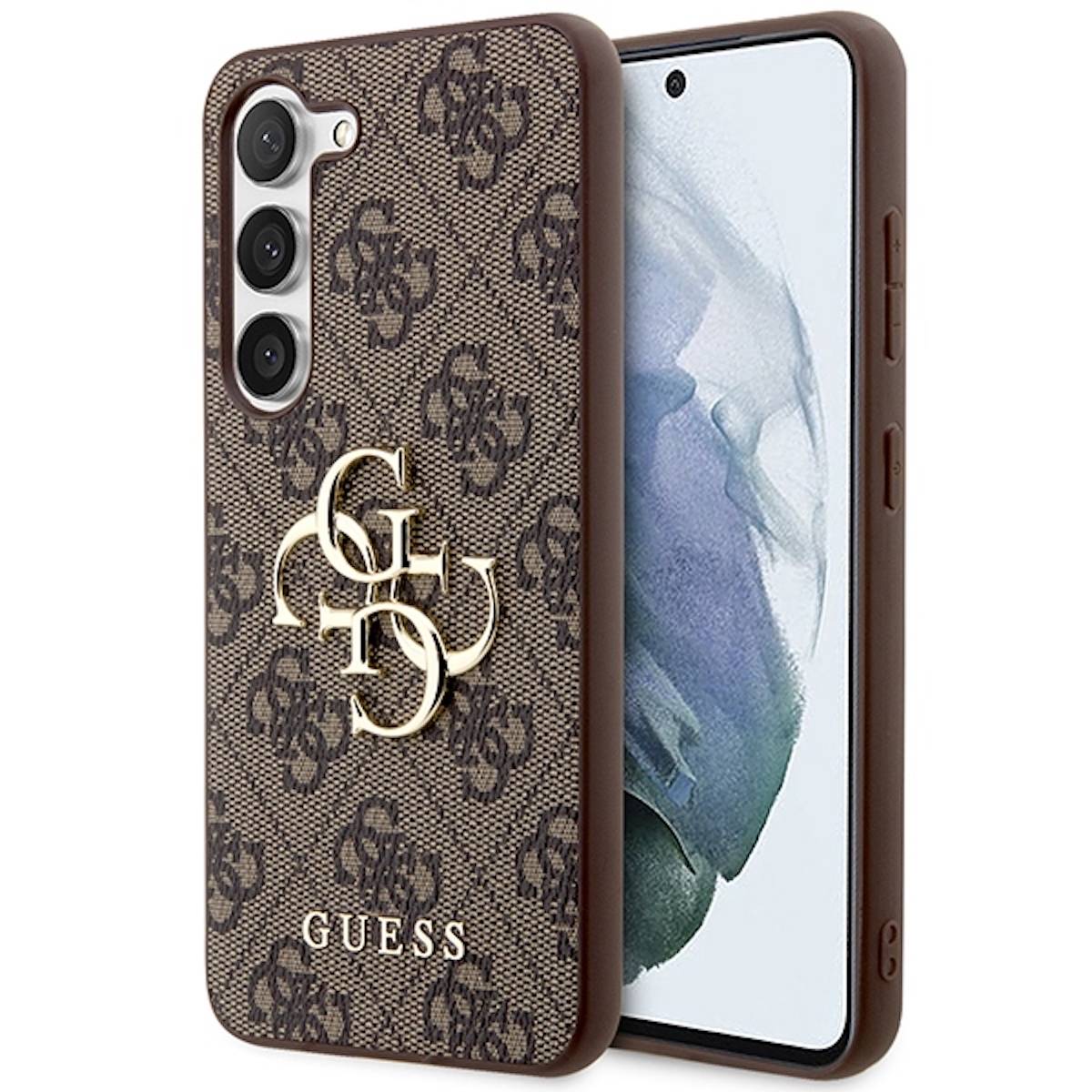 Guess Samsung Galaxy S24 Schutzhülle Cover 4G Metal Logo Braun