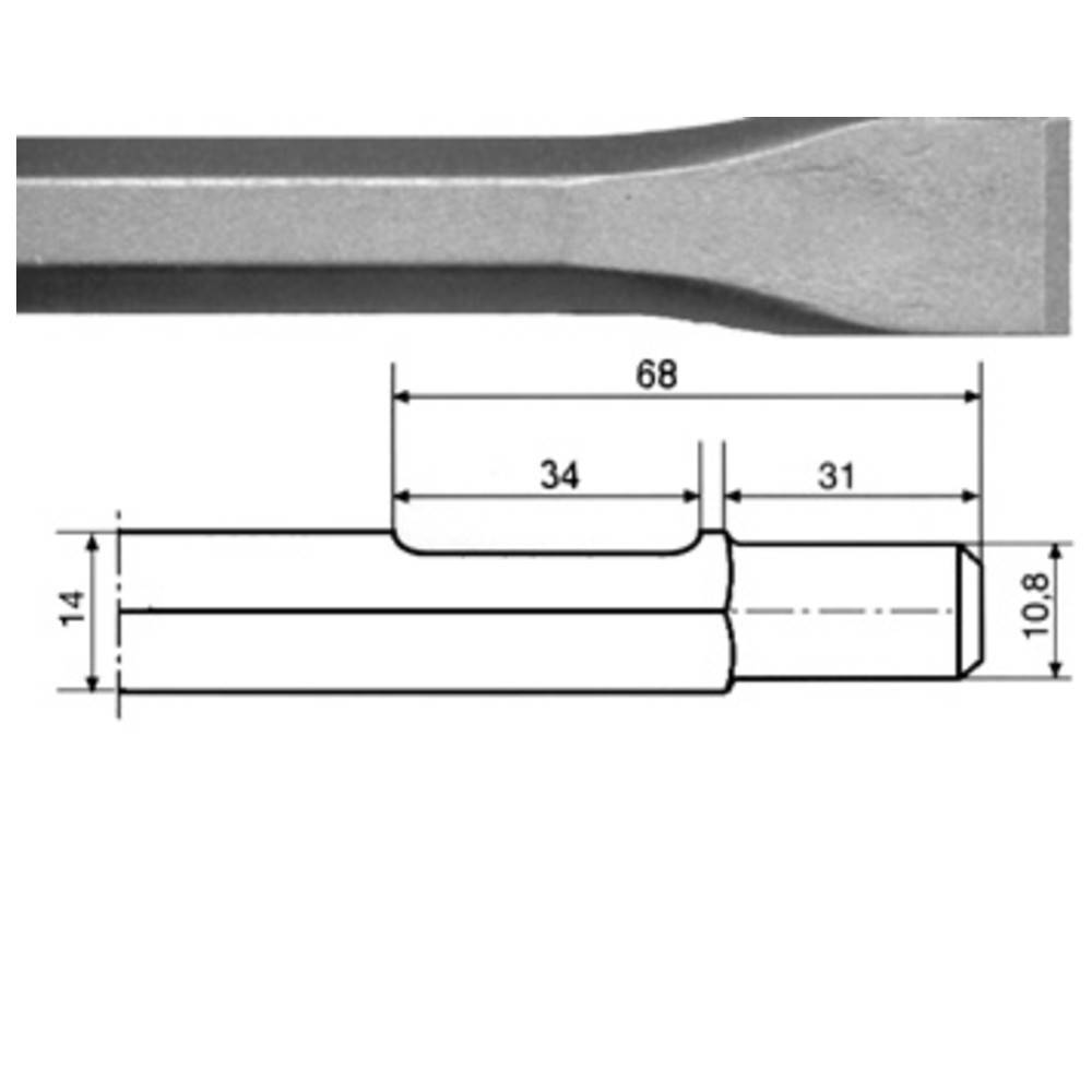 Rennsteig Flachmeißel, für Bosch UBH 4/26-2DS, Sechskantschaft, 300 x 25 mm