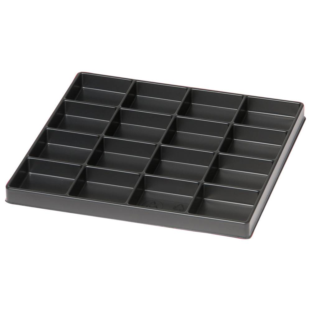 Warmbier Tiefzieh-Tray 20 mm, ESD, Fächer 42 Stück, 34 x 36 mm