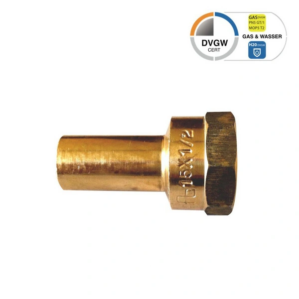 Sanpro Pressfitting Kupfer Einsteckstück mit Innengewinde, Größe V 12, Gewinde 1/2'' Sanpro Pressfitting Kupfer Einsteckstück mit Innengewinde, Größe V 12, Gewinde 1/2''