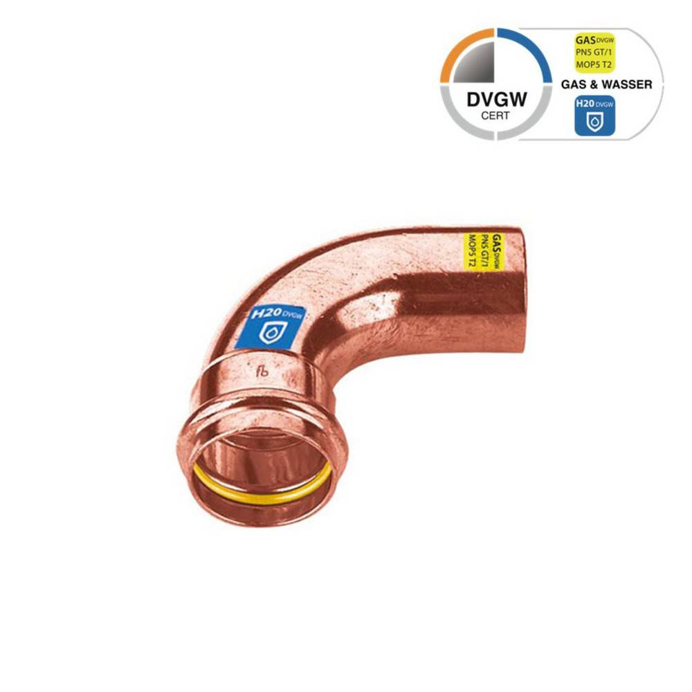 Sanpro CUPRESSK Pressfitting Kupfer 90° Winkel - Bogen innen - außen, Größe V 12
