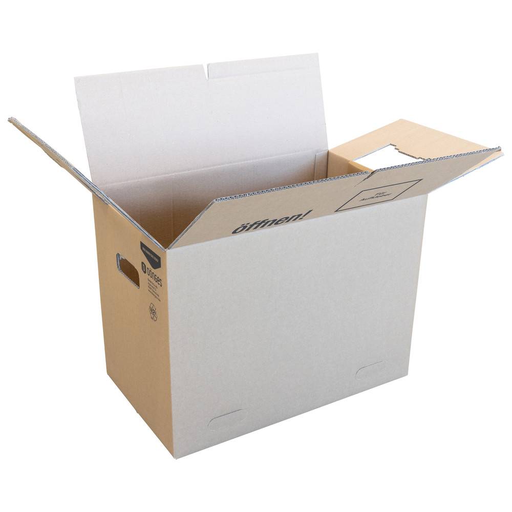 Dönges Faltkiste mit Boden und Deckelklappen, Umzugkarton, 480x320x340 mm