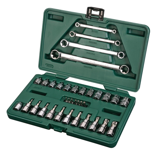 SATA Steckschlüssel Garnitur 1/4"+ 3/8" 35-tlg. TORX SATA Steckschlüssel Garnitur 1/4"+ 3/8" 35-tlg. TORX