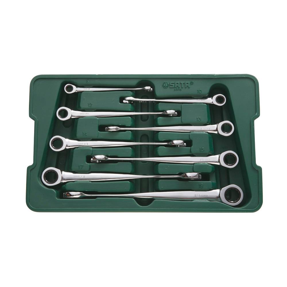 SATA Ratschen Doppelringschl. Satz 8-tlg. 8-19 mm, XLX-Beam gebogen