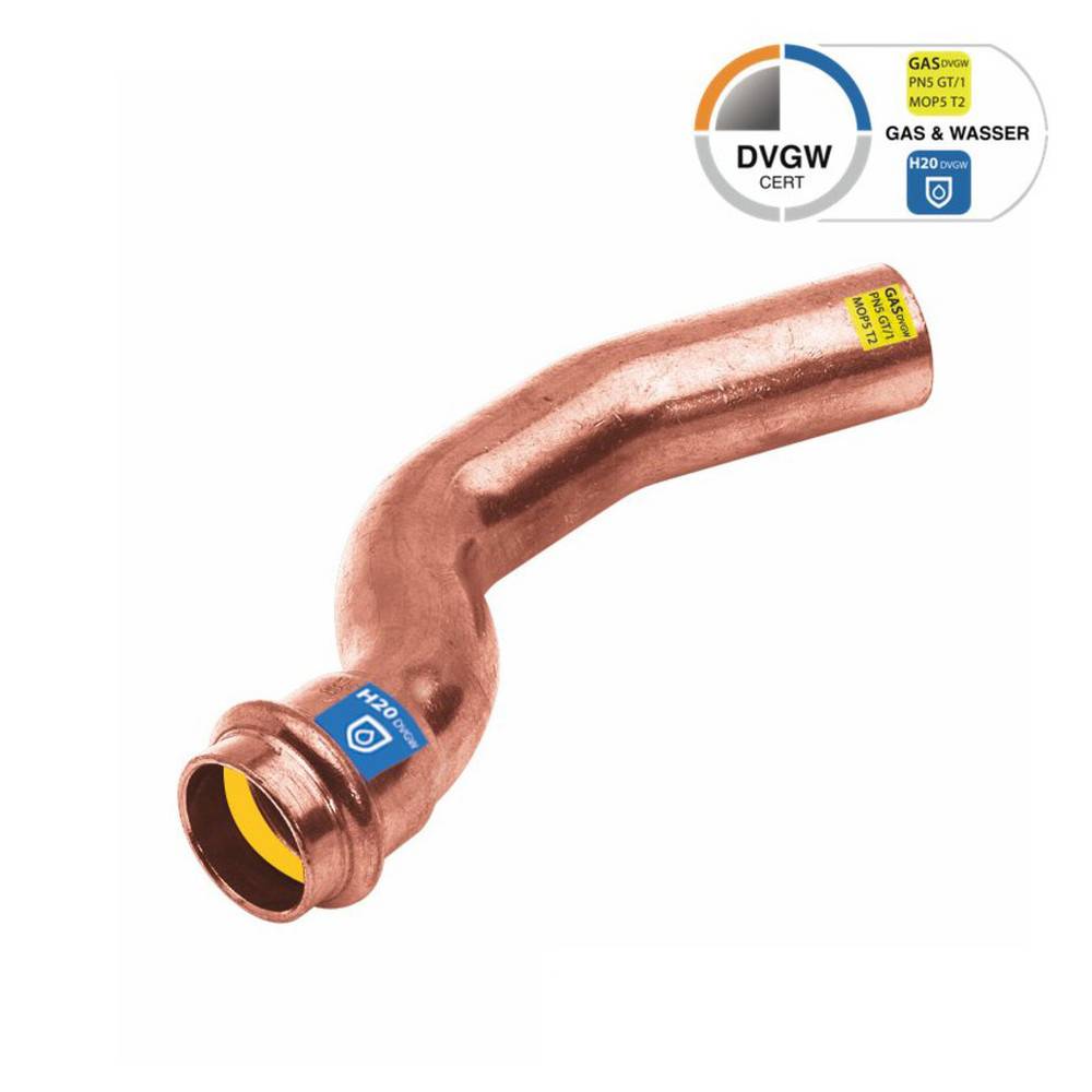 Sanpro Pressfitting Kupfer Bogen Sprungbogen innen - außen, Größe V 12