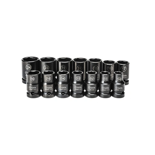 SATA Kraft-Steckschlüsseleinsätze, 1/2", dünnwandig, 14-teilig, 10-24 mm SATA Kraft-Steckschlüsseleinsätze, 1/2", dünnwandig, 14-teilig, 10-24 mm