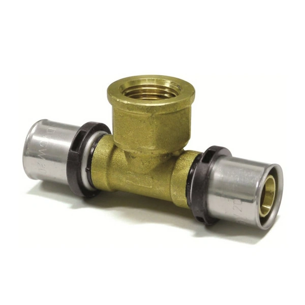 Sanpro Pressfitting T-Stück Innengewinde TH Kontur, Größe 20x2 - Gewinde 1/2" Sanpro Pressfitting T-Stück Innengewinde TH Kontur, Größe 20x2 - Gewinde 1/2"